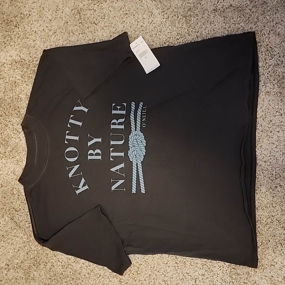 O’Neill “Knotty By Nature” Black T-Shirt Size M New With Tags